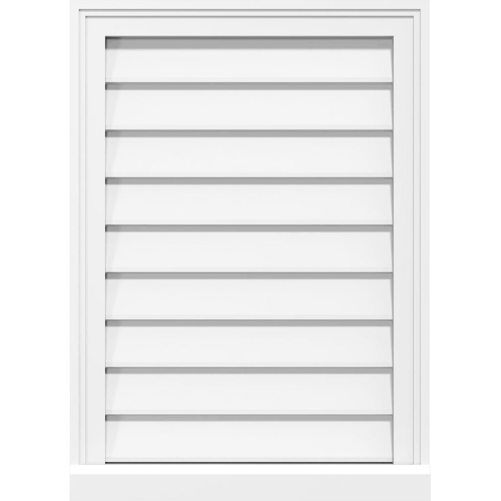 PVC Vertical Surface Mount Gable Vent with Brickmould I52364