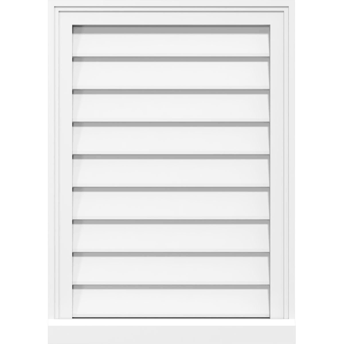 PVC Vertical Surface Mount Gable Vent with Brickmould I52364