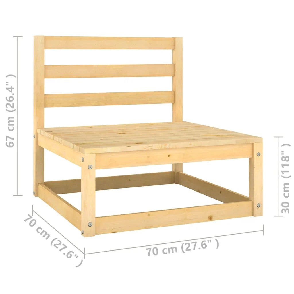 2 Piece Patio Lounge Set with Cushions Solid Wood Pine K6313