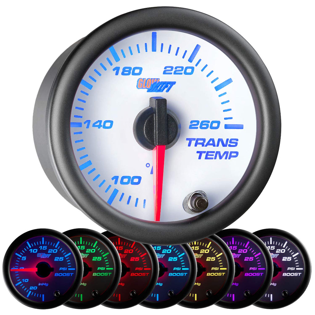 White 7 Color 260 F Transmission Temperature Gauge Kit 2-1/16" 52mm Pack of 2 N7033
