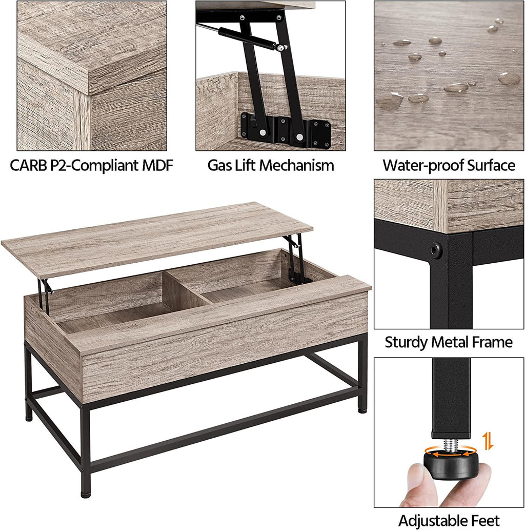 47.5" Lift Top Coffee Table with Hidden Storage C8928