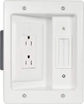 White Recessed In Wall TV Power Kit with USB T3362
