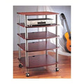 Black 5 Shelf Audio Rack with Casters I499