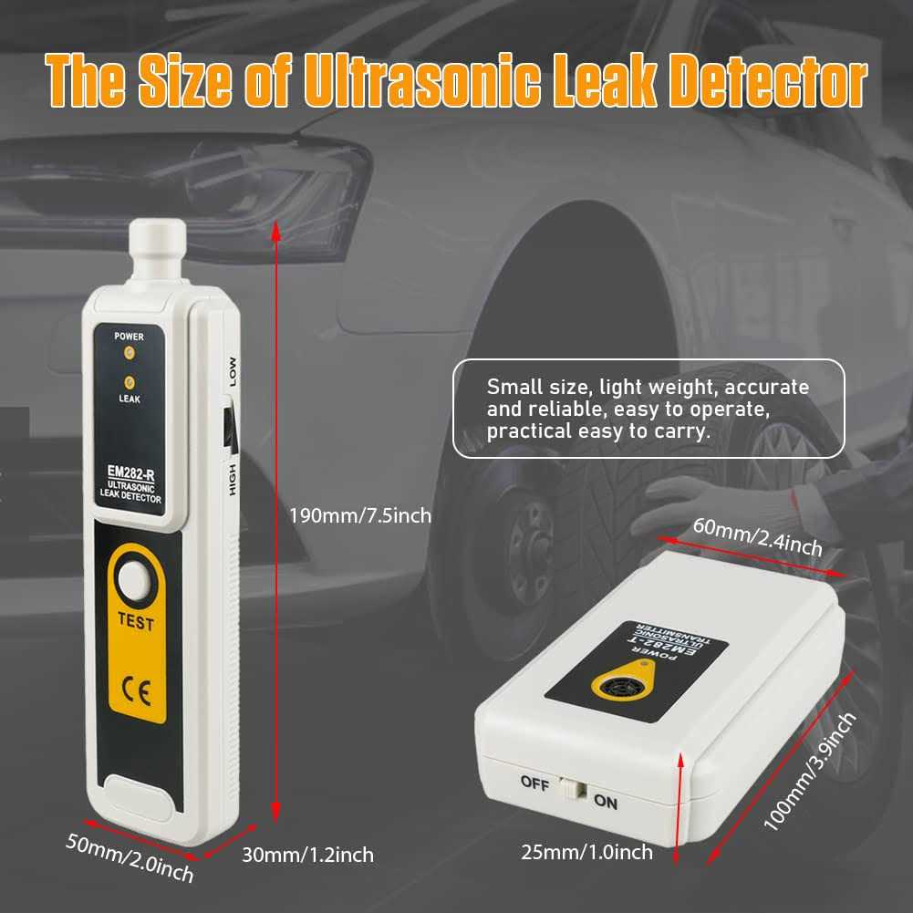Ultrasonic Leak Detector with Earphone & Transmitter 40KHz±2KHz Air Leak Detection Tools with LED Indicator L87916