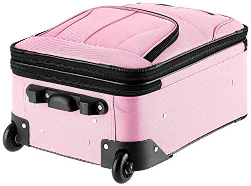 Pink Expandable 2-Piece Softside Upright Luggage Set C5219