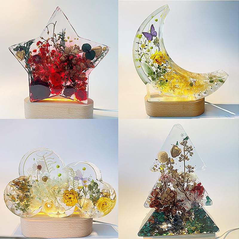 Silicone Molds for Epoxy Resin with Wooden Lighted Base Stand Y99902