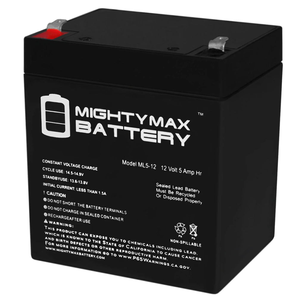 12V 5AH SLA Replacement Battery with F1 Terminal M780