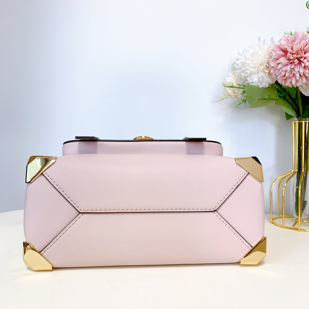 Medium Powder Blush PVC Top Handle Satchel Handbag P228