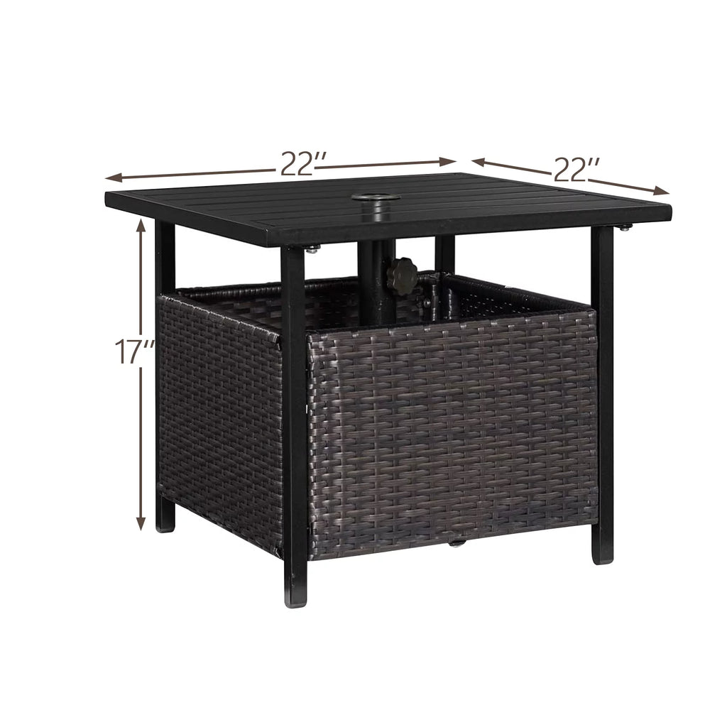 PE Wicker Umbrella Side Table Stand H348435
