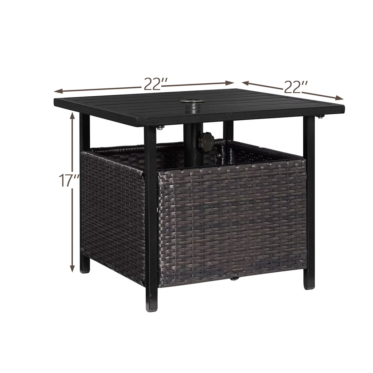 PE Wicker Umbrella Side Table Stand H348435