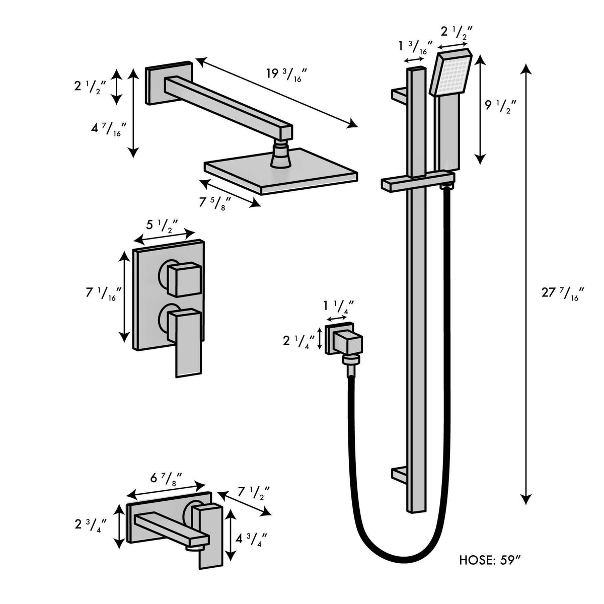 Polished Gold Shower System Q964