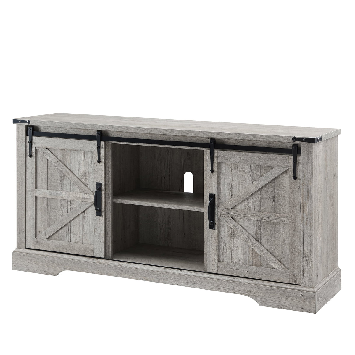 65 inch Wood Rustic TV Stand with Adjustable Shelf B5393