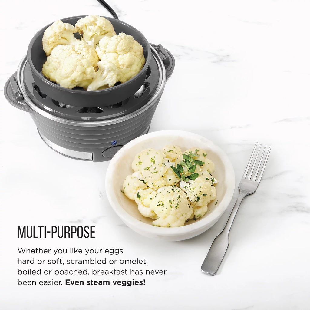 Electric Rapid Egg Cooker 6 Eggs Poaching Omelet Tray Grey X33782