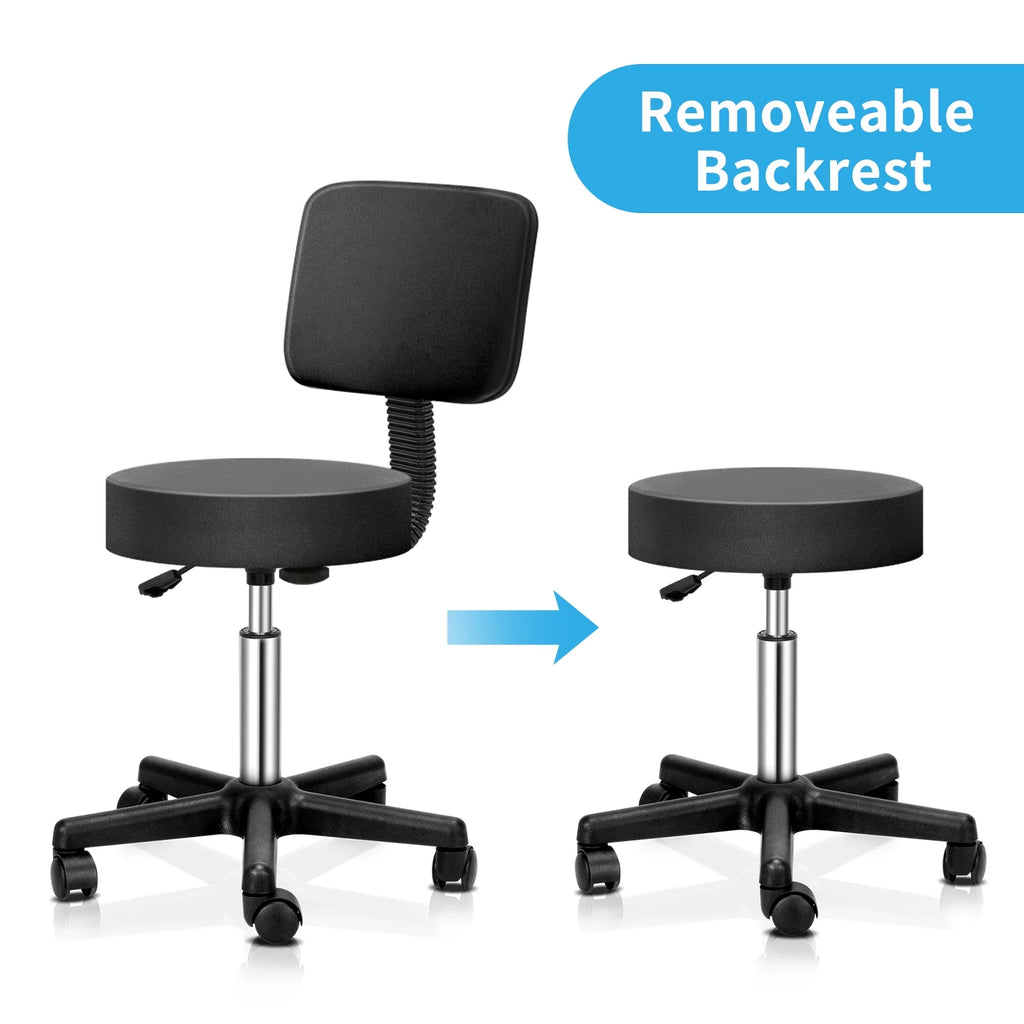 Adjustable Rolling Stool with Back J6990