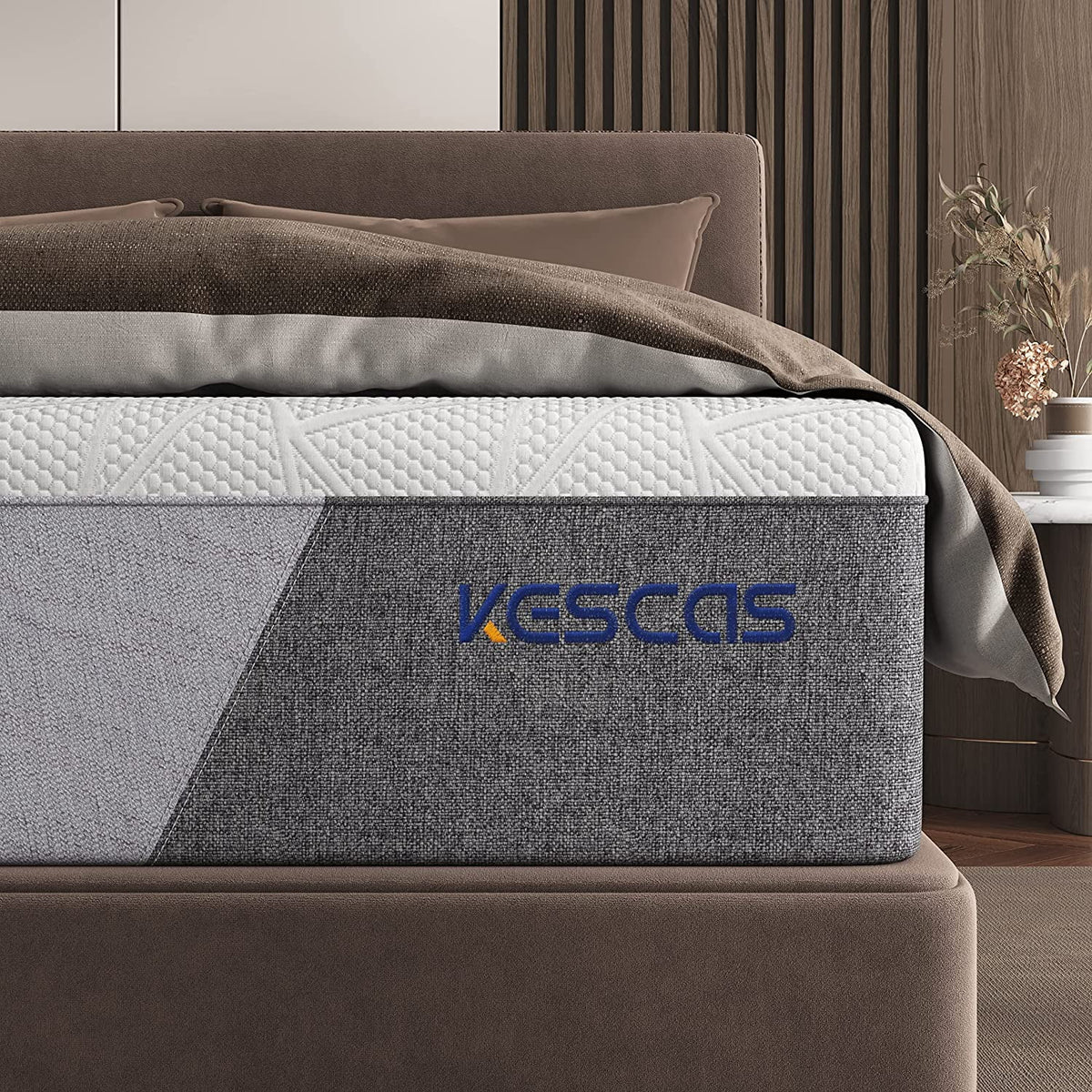 Queen 8 inch Bamboo Charcoal Cooling Gel Memory Foam Hybrid Mattress N10418