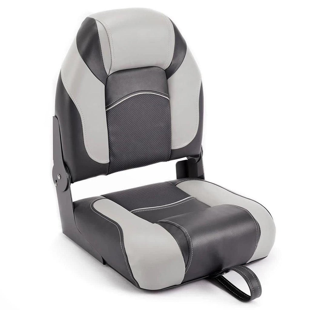 High Back Folding Boat Seats 2 Pack Charcoal Gray M90195