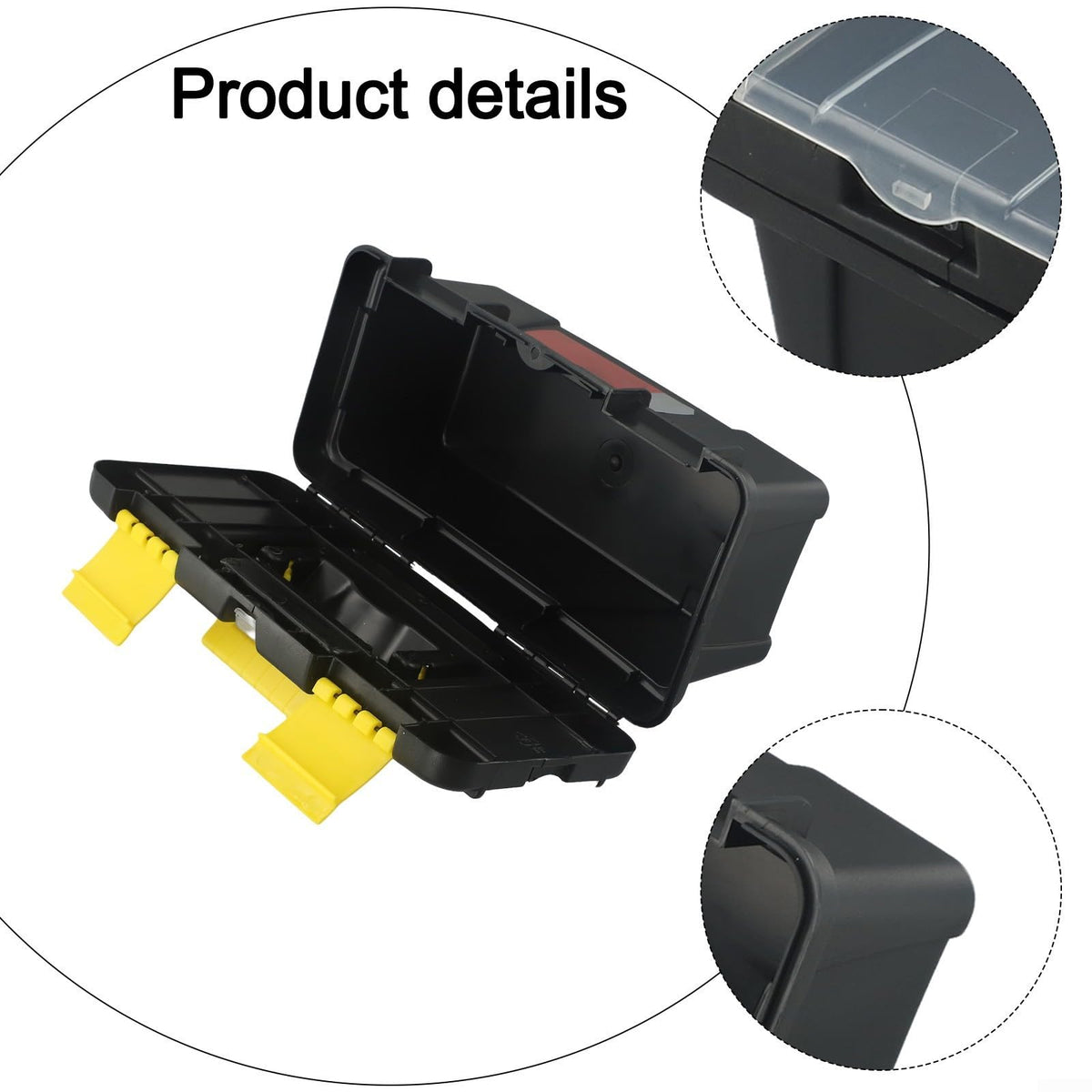 10-Inch Plastic Tool Box with Reinforced Handle and Secure Latches Y808626