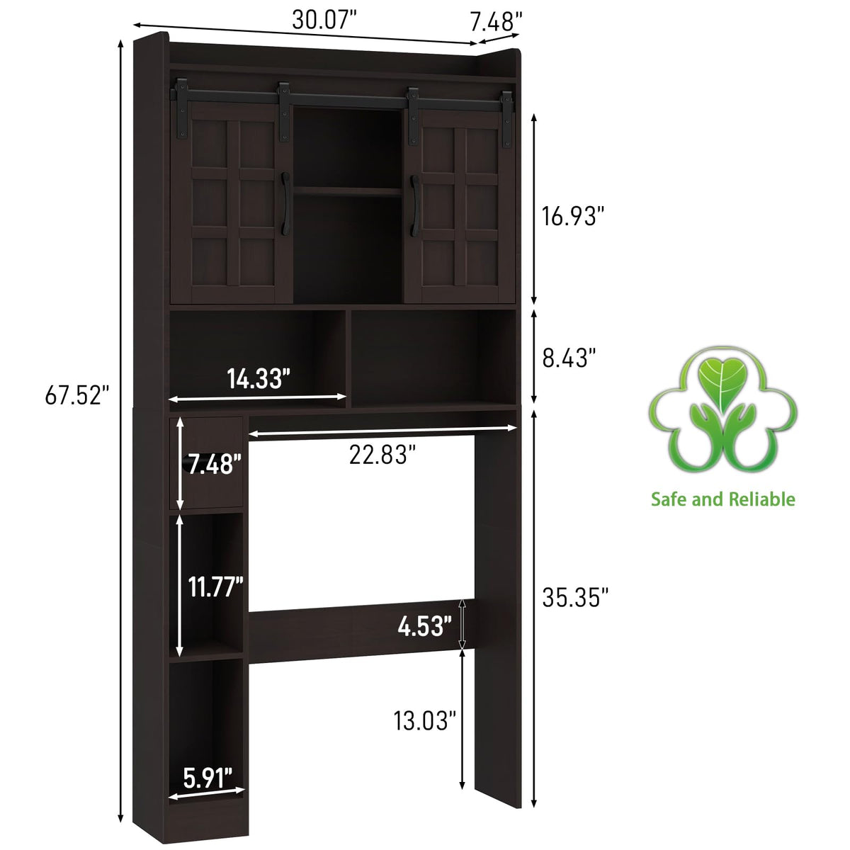 Over The Toilet Storage Cabinet with Sliding Doors K612