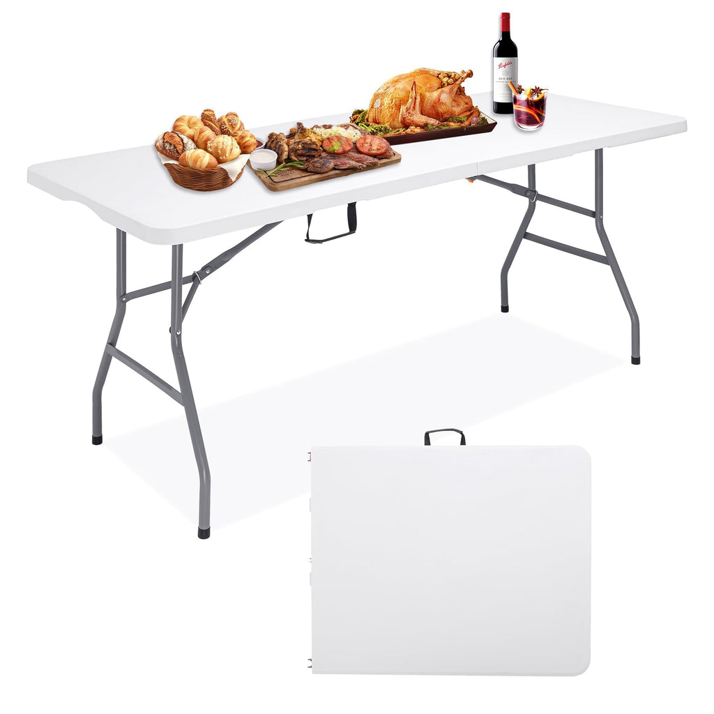 6Ft Heavy Duty Portable Plastic Folding Table L238