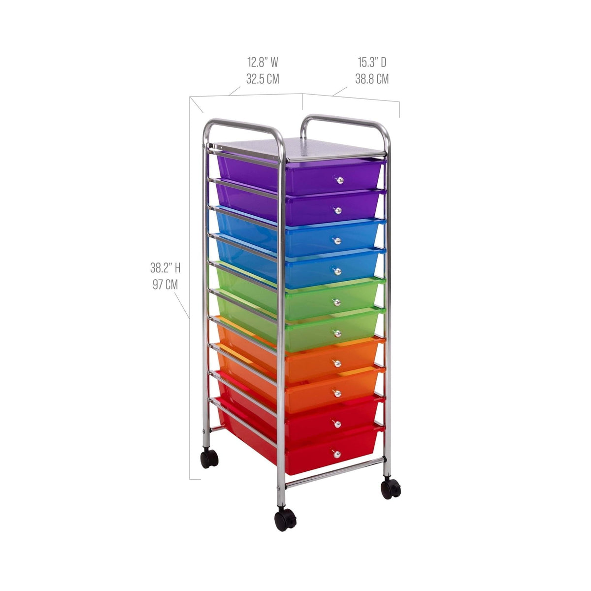 10 Drawer Rolling Storage Cart with Wheels Y224