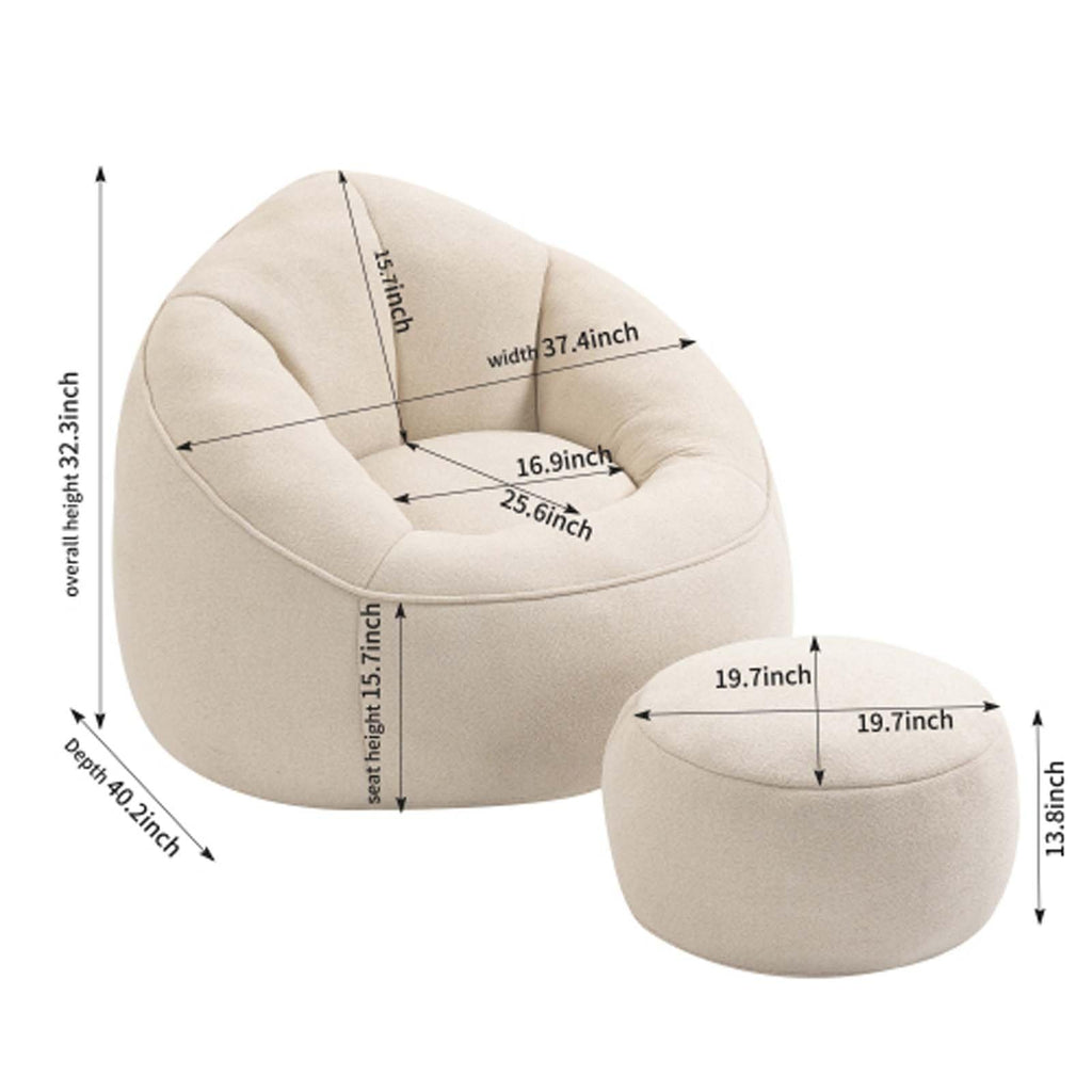 Memory Foam Bean Bag Chair with Ottoman C719