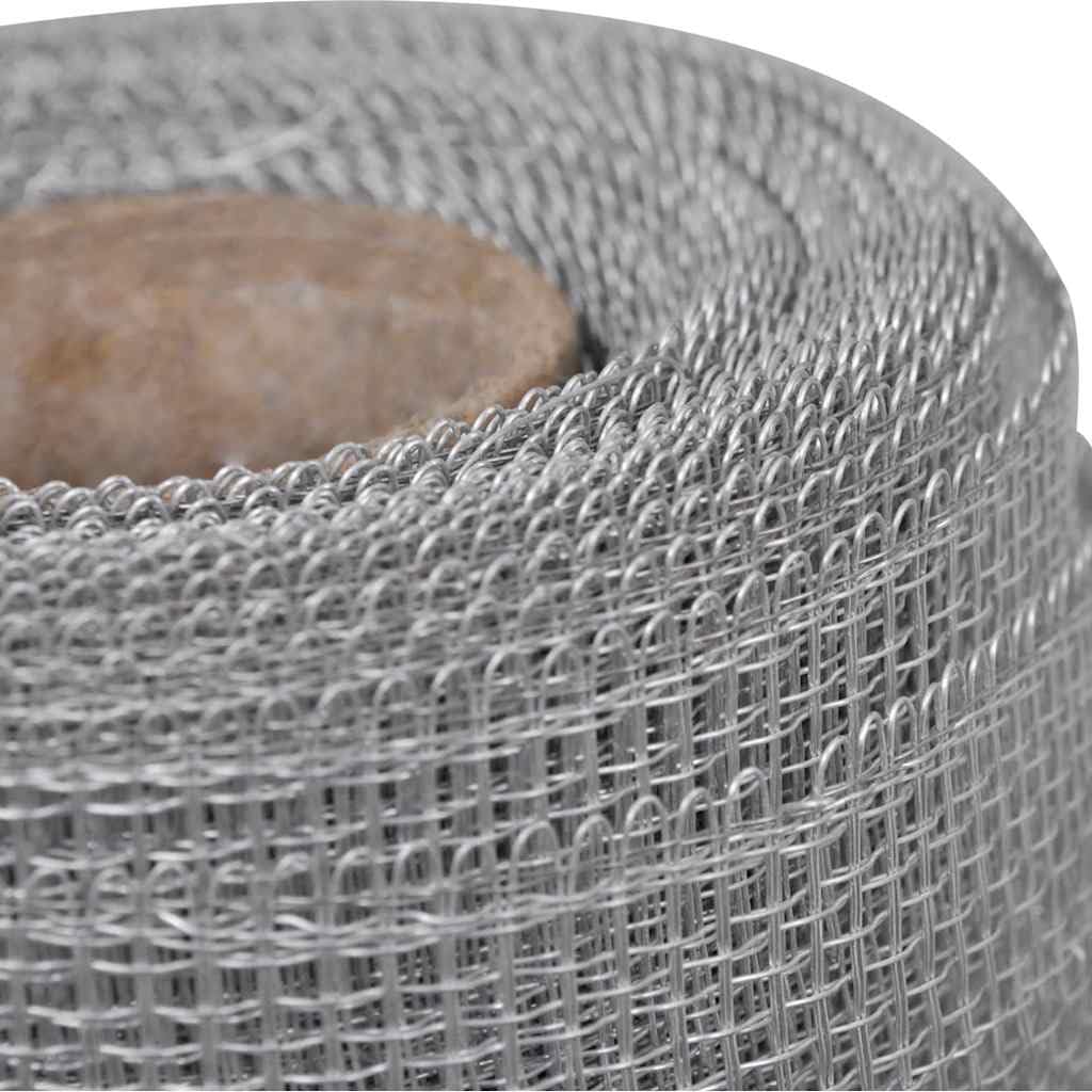 Aluminum Mesh Screen 39.4x196.9 Inch Silver F75645