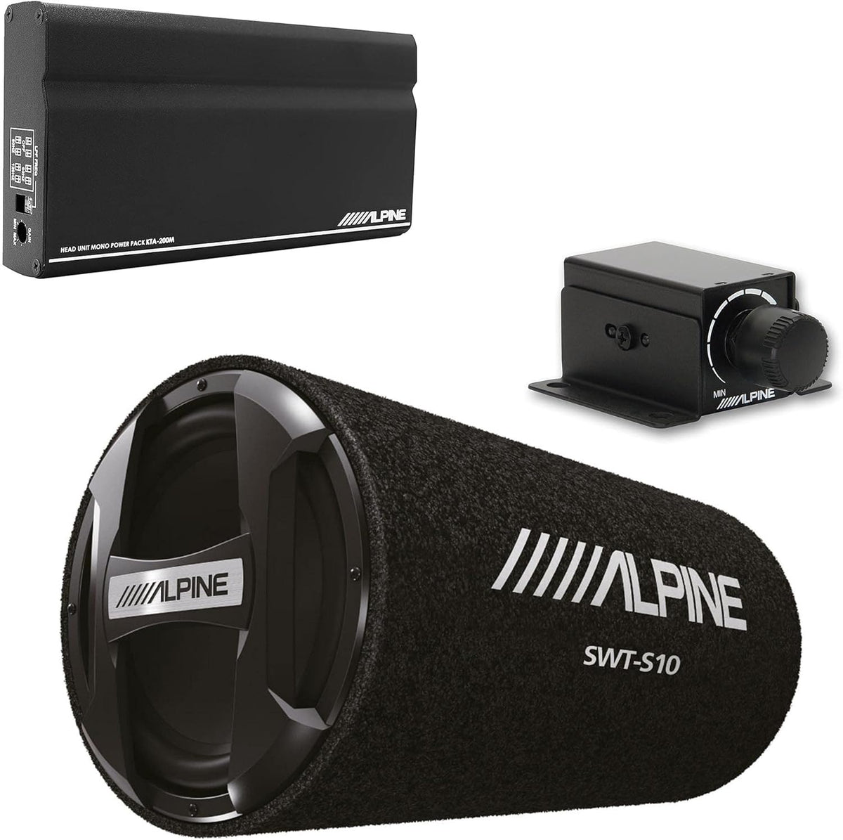 Mono Power Pack Amp with 10" Loaded Tube Subwoofer and Bass Knob S563