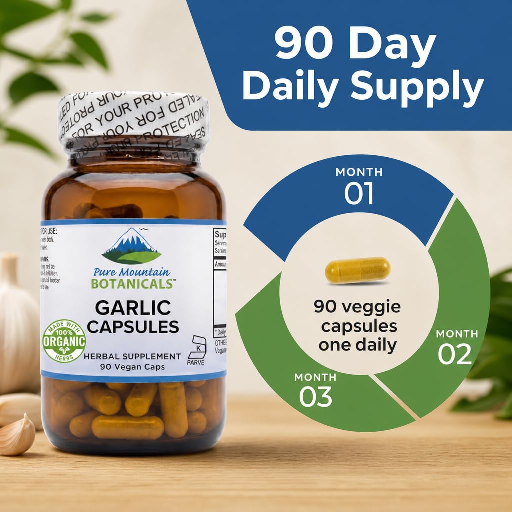Garlic Capsules 500mg 90 Veggie Capsules Q86321