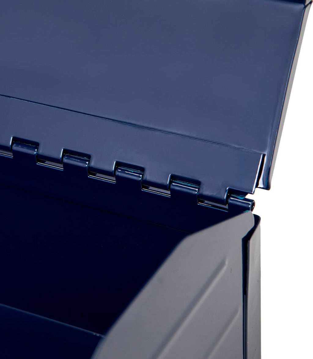 16" Portable Steel Tool Box with Metal Latch Closure, Blue I464