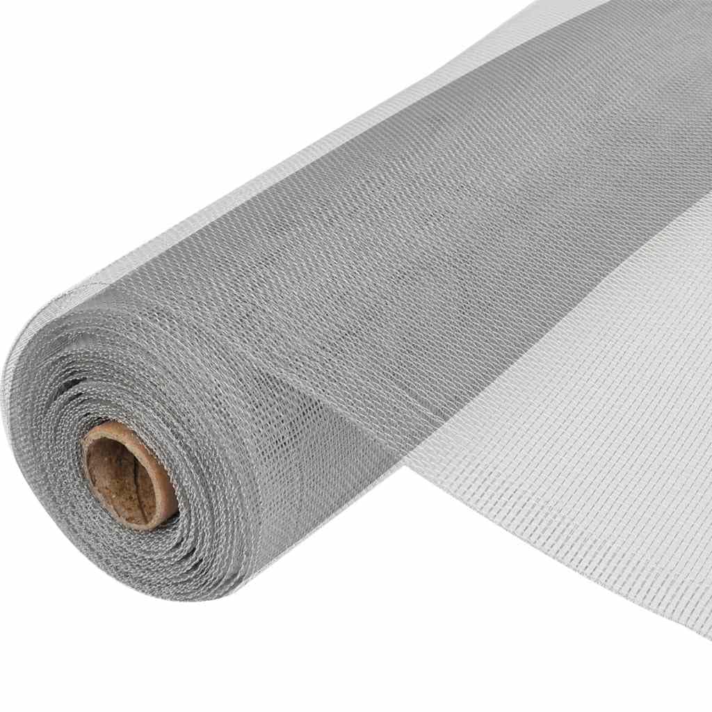 Aluminum Mesh Screen 39.4x196.9 Inch Silver F75645