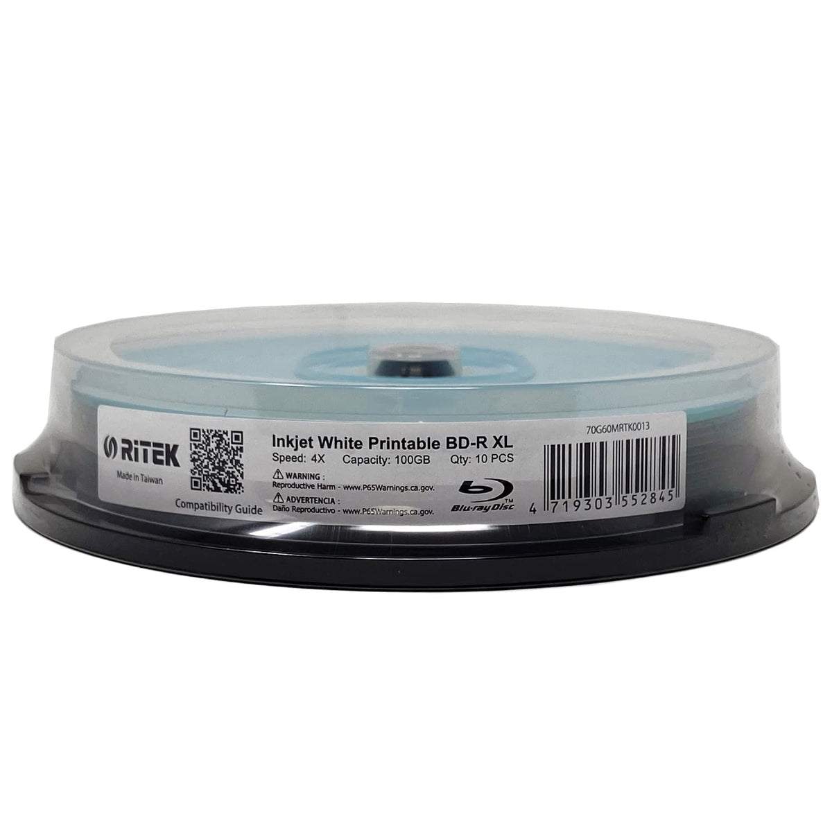 10 Pack 100GB White Inkjet Printable BD-R XL Disc N8071