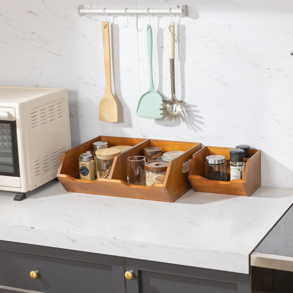 Wooden Stackable Pantry Storage Bins K780555