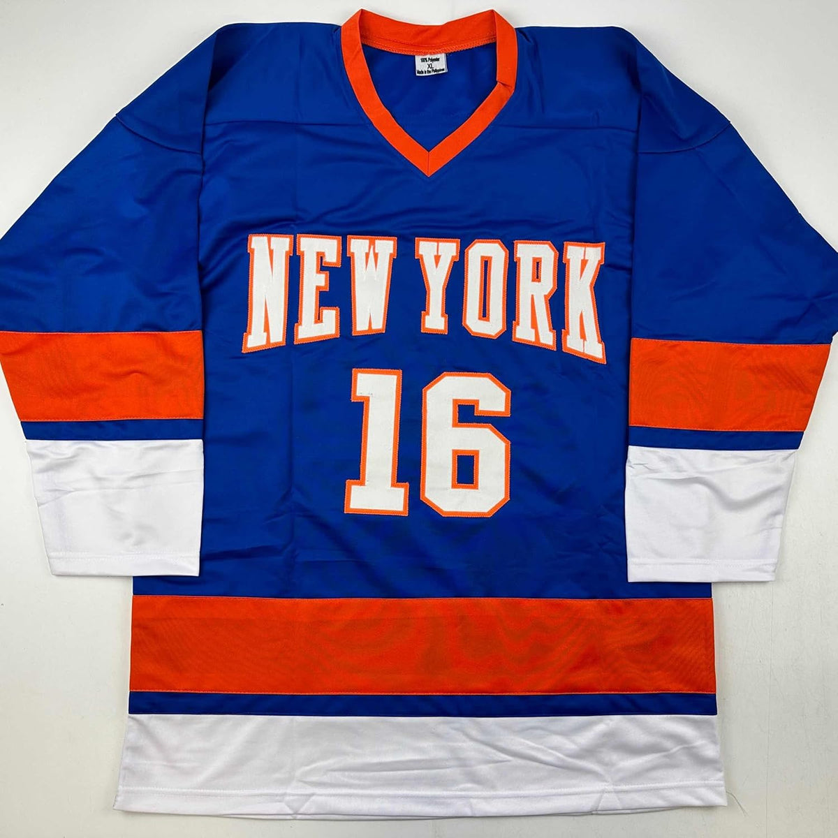 Autographed Blue Hockey Jersey W21694