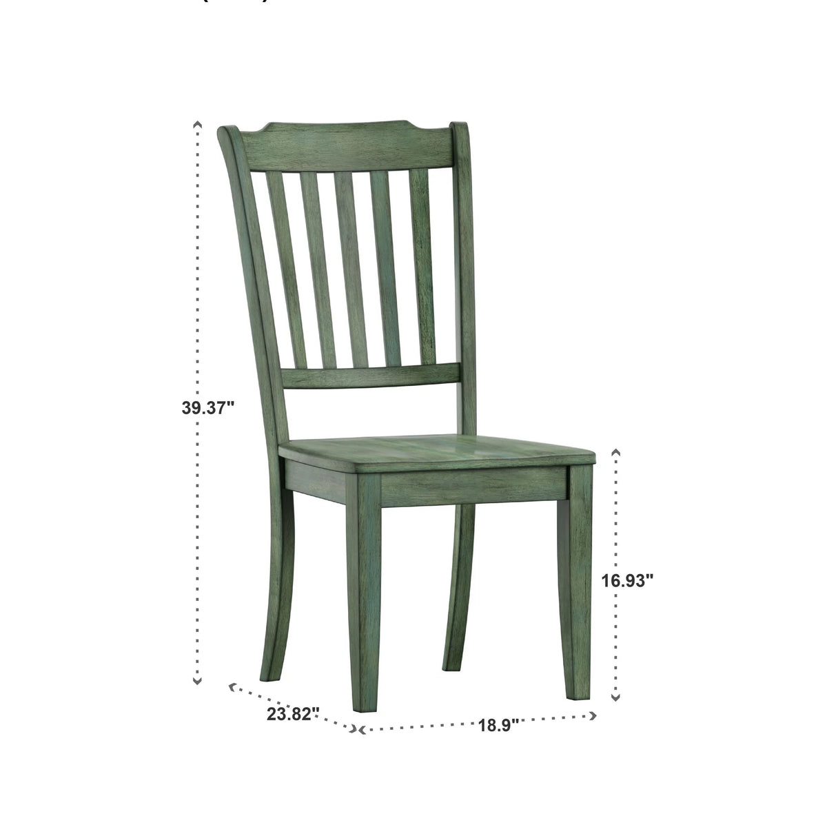 Antique Sage Green Wood Dining Chairs, Set of 2 G685
