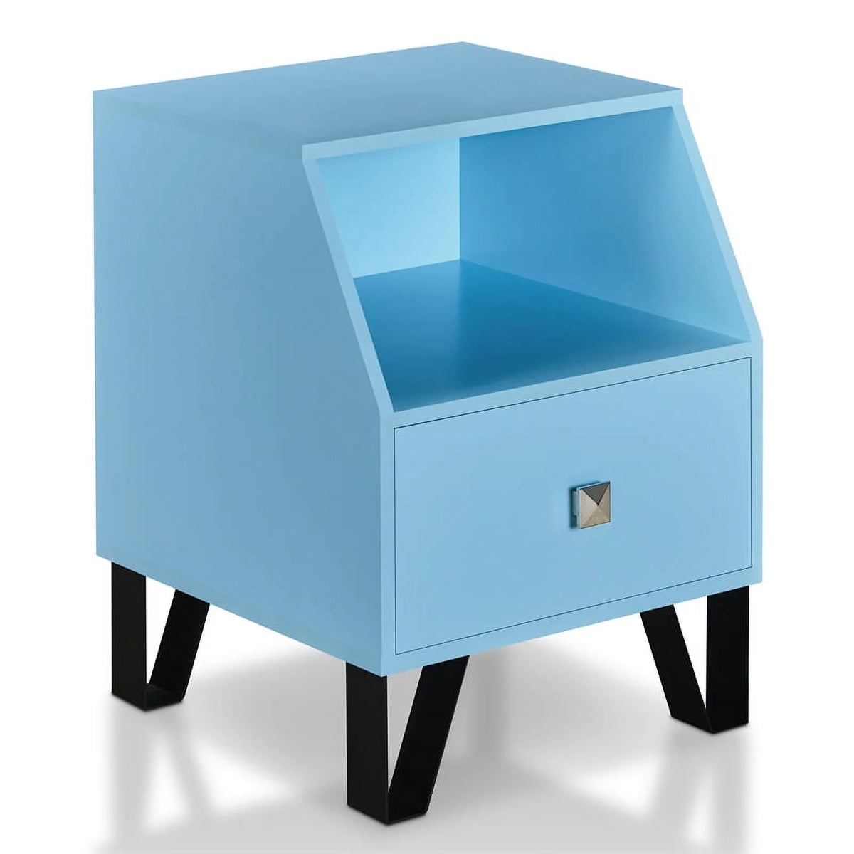 Light Blue Wood Storage End Table P589715