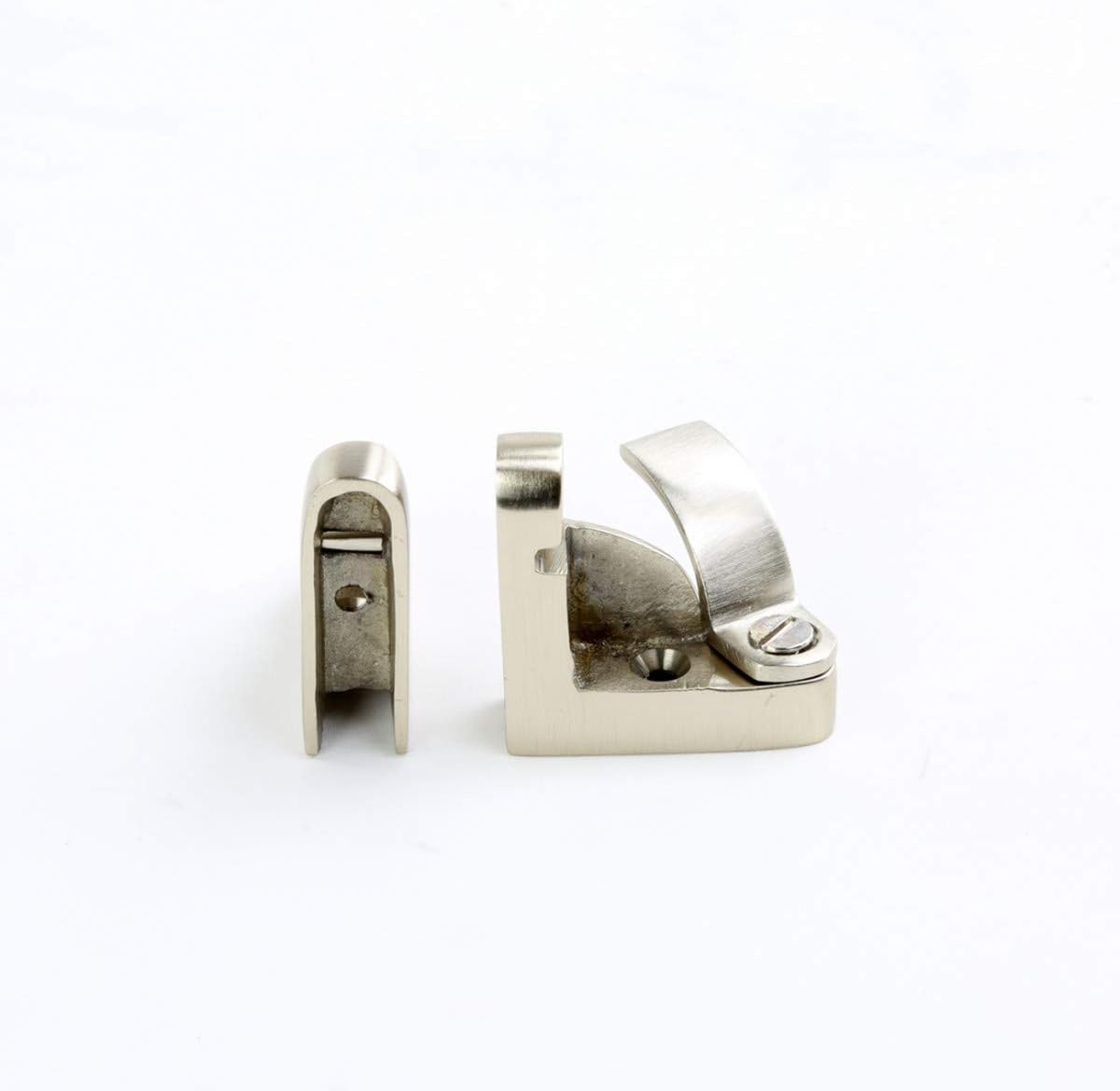 Brushed Satin Nickel Carpet Runner Rod Set 39 5/8 Inches L 1/2 Inch Dia Brass Tubes with Holder Bracket Hardware Q547242