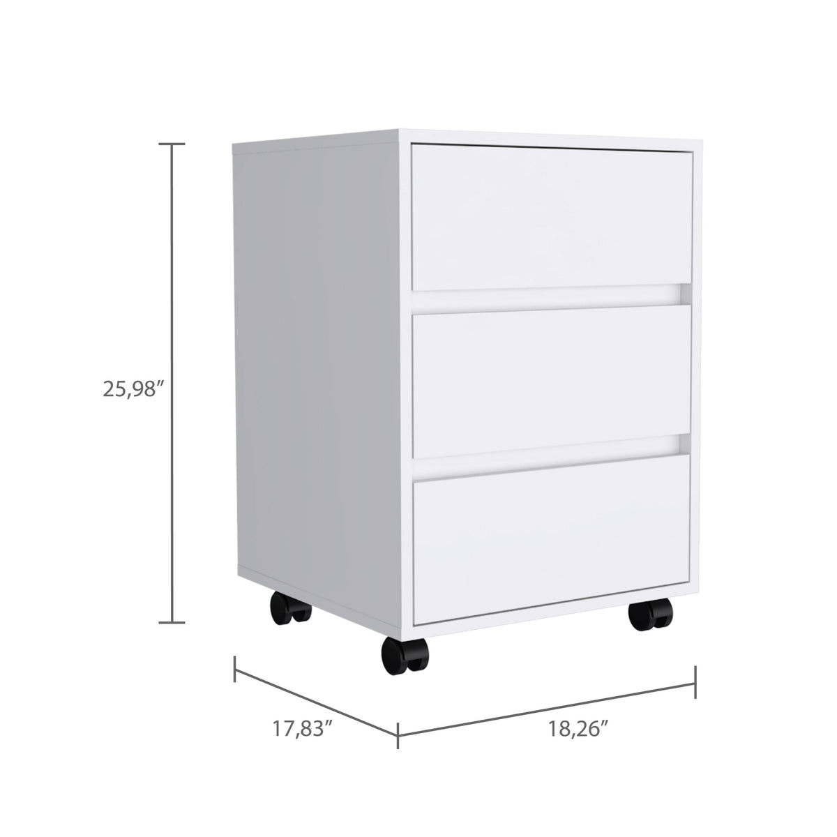 Black 3 Drawer Filing Cabinet N59611