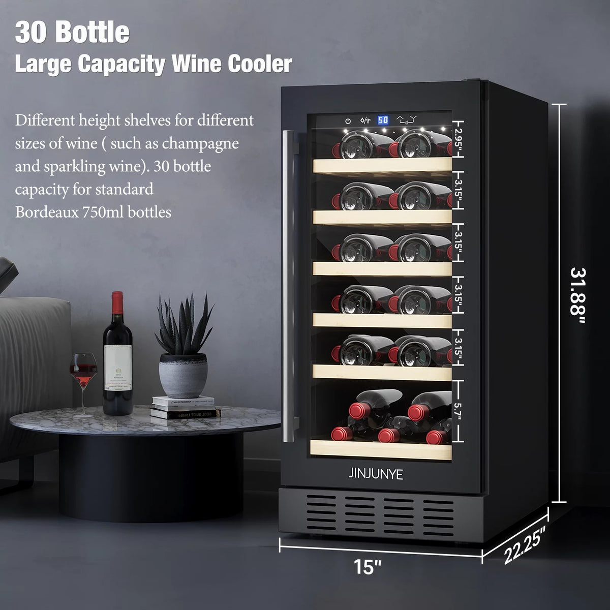 15" 30 Bottle Wine Cooler Refrigerator C608214