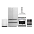 30 Gas Range, Wall Mount Range Hood, Dishwasher, Refrigerator with Ice Maker and Wine Cooler N97238