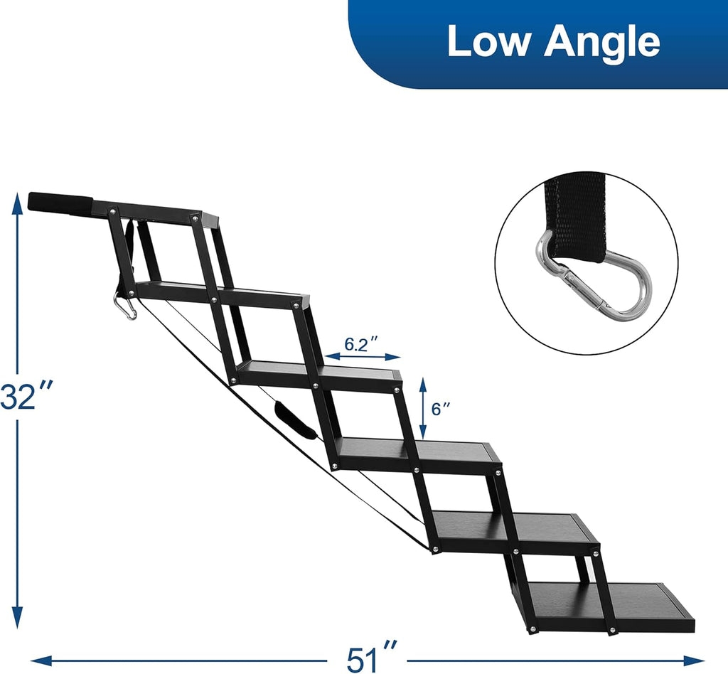 Foldable Aluminum 6 Step Dog Stairs with Nonslip Surface E1837