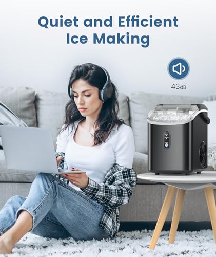 Countertop Nugget Ice Maker with Soft Chewable Ice, 34Lbs/24H, Self-Cleaning X576
