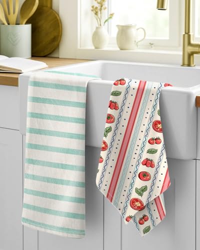 2 Pack 16x26 Inch Cotton Kitchen Towels with Hanging Loop L32699