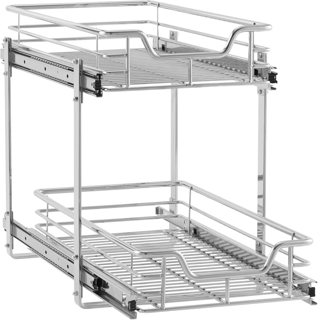 Chrome 2-Tier Sliding Cabinet Organizer E192