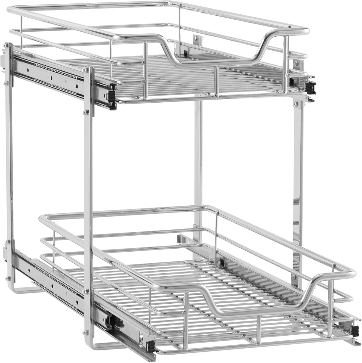 Chrome 2-Tier Sliding Cabinet Organizer E192