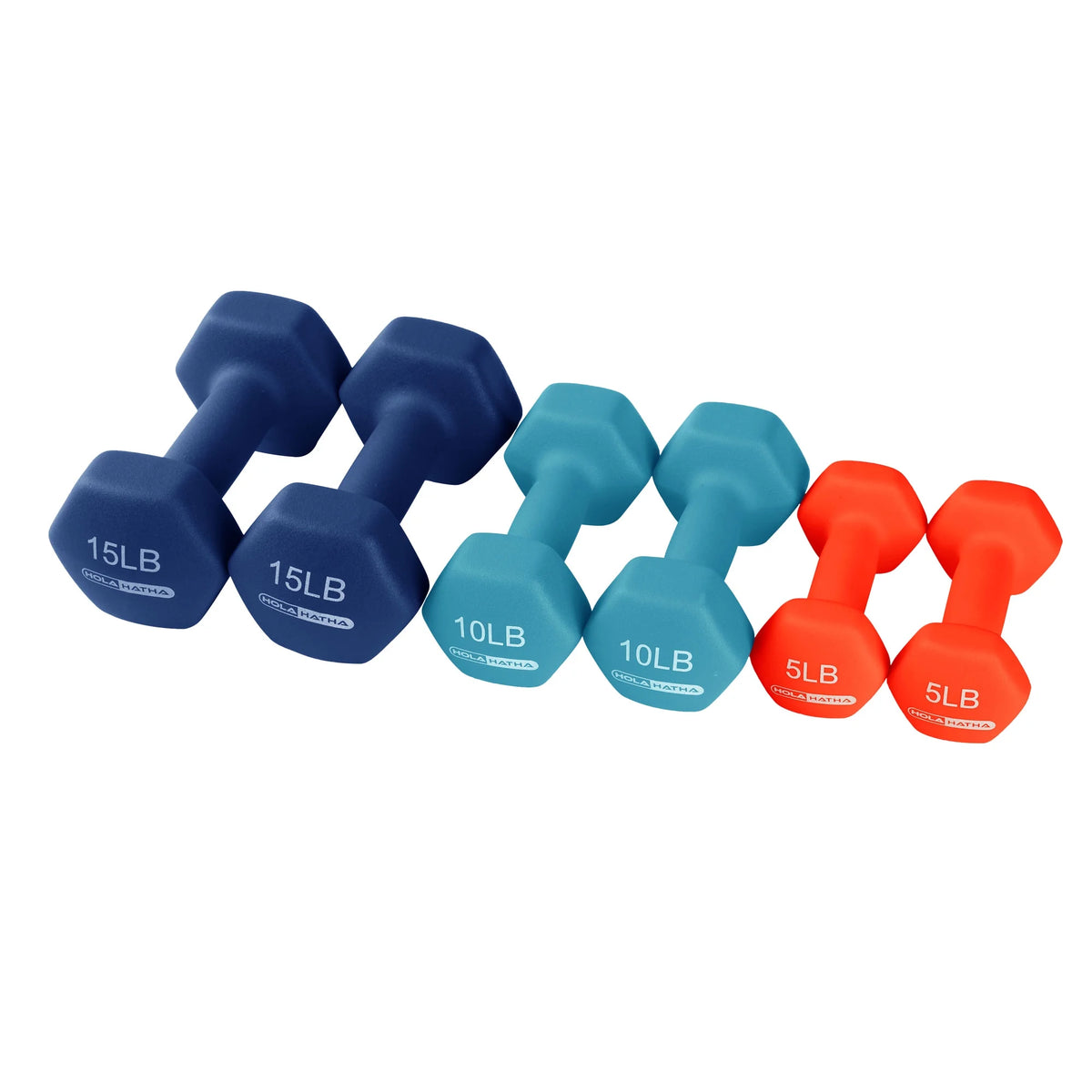 5, 10 & 15 Pound Neoprene Dumbbell Weight Set with Storage Rack G997242