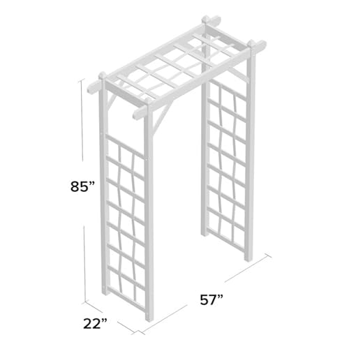 White 57 by 84 Inch PVC Garden Arbor H116668
