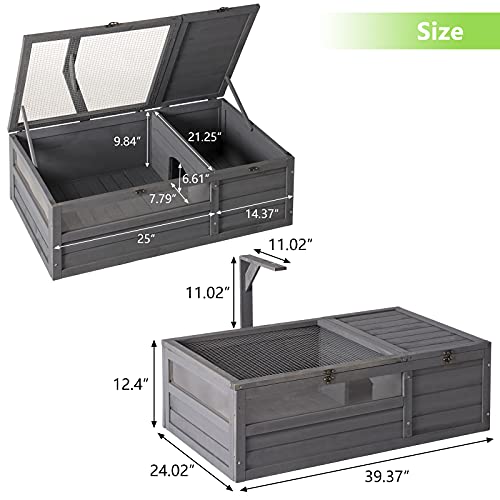 Grey Wooden Tortoise House Large Tortoise Enclosure G92331