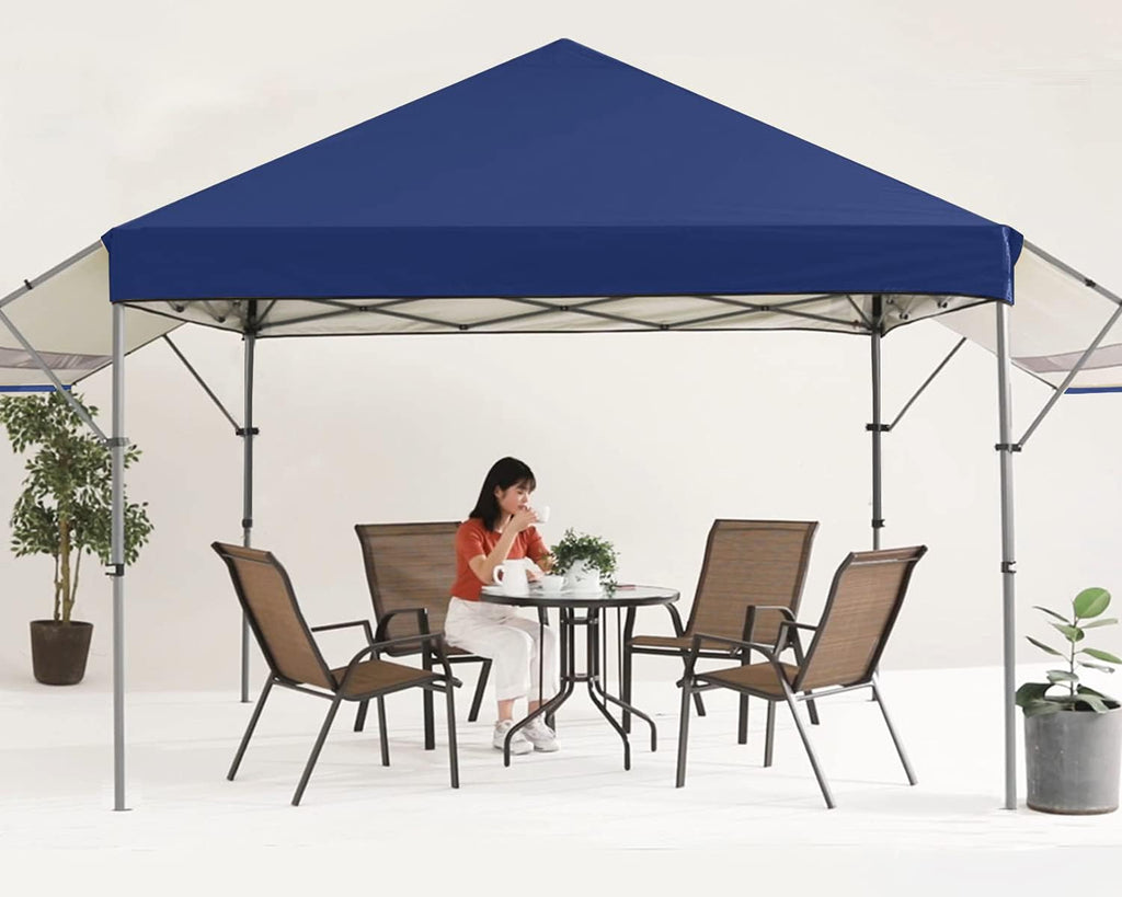 10x10 Pop-up Canopy Tent with Double Awnings Dark Gray B612
