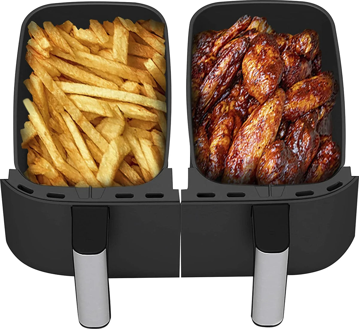 8-qt. Digital Air Fryer with Dual Baskets Matte Black A3415