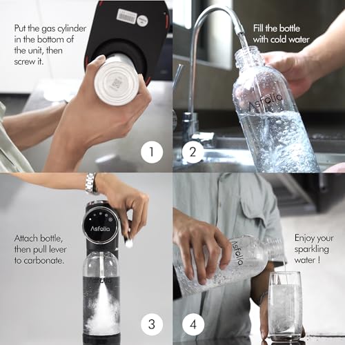 Black Stainless Sparkling Water Maker with 3 Carbonation Bottles Y89122